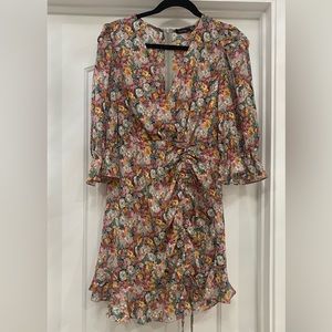 Boohoo floral mini ruffle dress. Size 8